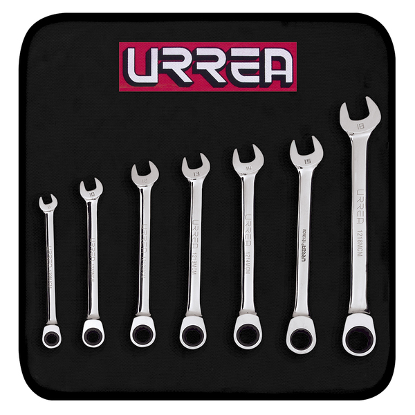 Urrea Combination Ratcheting Wrenches (set of 7 pieces) metric. 1200MCM